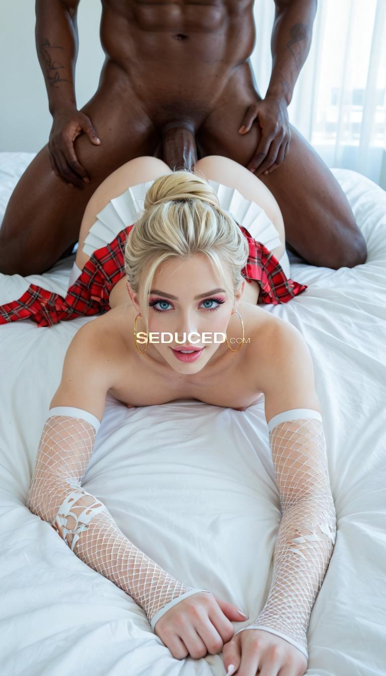 PAWG porn image: doggystyle frontal, sex, score 8 up, score 7 up, ultra-detailed, soft lighting, vivid colors, very aesthetic, absurdres, highly detailed eyes, depth of field, Laying on stomach, view from front…